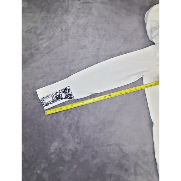 Lululemon Size 10 Scuba Hoodie Slim Full Zip White Black Women’s Gym C19-21 - Picture 4 of 9